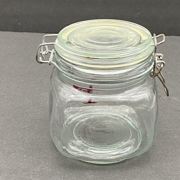 SC State Emblem Glass Jar Snap Lid Palmetto Tree Crescent Moon Storage Tea‎ - Picture 5 of 9